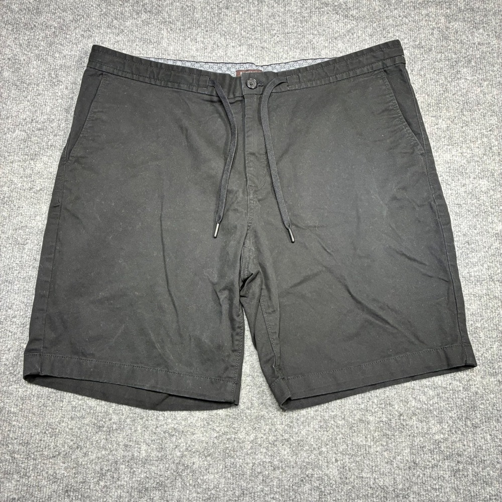 Michael Kors Flat Front Chino‎ Shorts Drawstring Black Mens 34 Athletic Fit